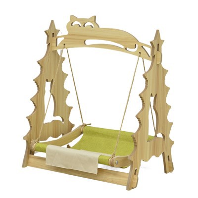 木製猫ハンモックベッド